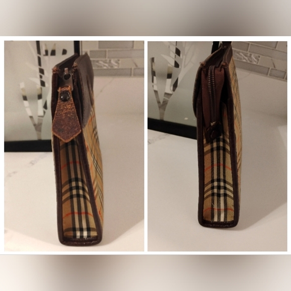 Burberrys Vintage Nova Check Clutch With Brown Leather - Picture 11 of 16